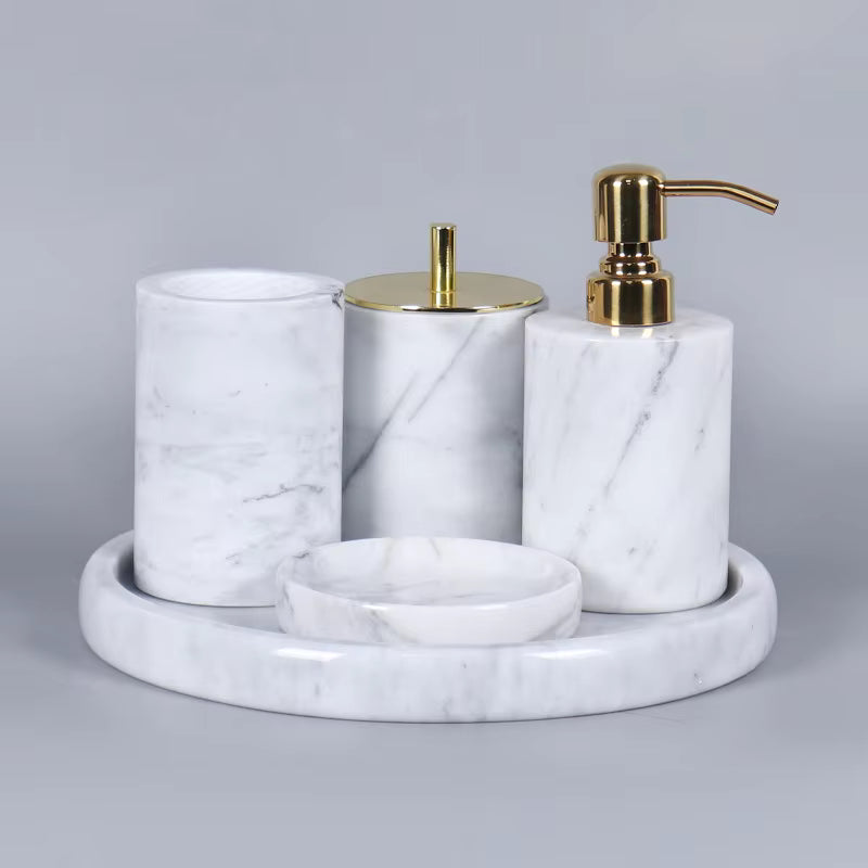Nordisches Luxus-Marmor-Lotionsfläschchen Duschgel-Set